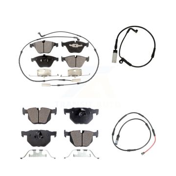 Front Rear Semi-Metallic Brake Pad & Extra Wear Sensor Kit For 09-10 BMW 528i xDrive 3.0L KPW-101472