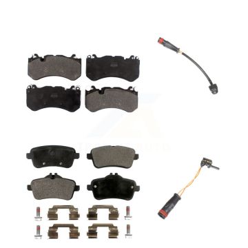 Front Rear Semi-Metallic Brake Pads Wear Sensor Kit For 14-15 Mercedes-Benz GL63 AMG 5.5L KPW-101477