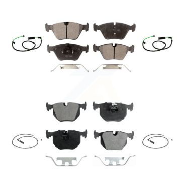 Front Rear Semi-Metallic Disc Brake Pads And Wear Sensors Kit For BMW X3 3.0L KPW-101479