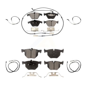 Front Rear Semi-Metallic Brake Pad & Extra Wear Sensor Kit For BMW X1 xDrive35i with 3.0L KPW-101492