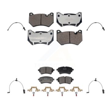 Front Rear Semi-Metallic Disc Brake Pads And Wear Sensors Kit For 2021 Audi Q5 2.0L KPW-101499