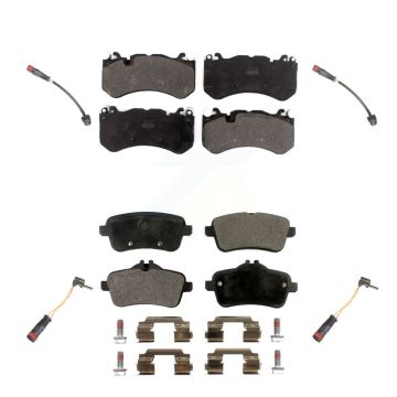 Front Rear Semi-Metallic Brake Pads Wear Sensor Kit For 14-15 Mercedes-Benz GL63 AMG 5.5L KPW-101500