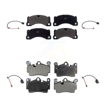 Front Rear Semi-Metallic Disc Brake Pads And Wear Sensors Kit For Porsche Cayenne KPW-101507
