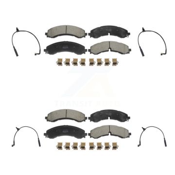 Front Rear Semi-Metallic Brake Pads Wear Sensor Kit For GMC Chevrolet Sierra 2500 HD 3500 KPW-101510