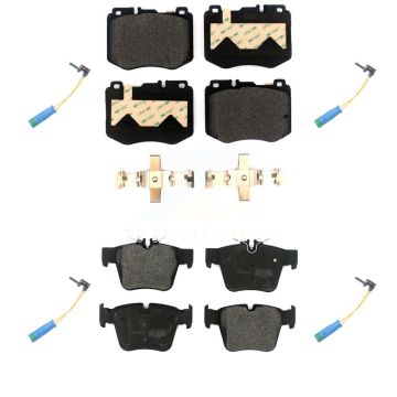 Front Rear Semi-Metallic Disc Brake Pads And Wear Sensors Kit For Mercedes-Benz GLC300 KPW-101514