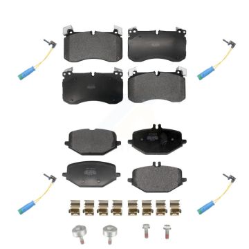Front Rear Semi-Metallic Brake Pads & Wear Sensor Kit For 20-22 Mercedes-Benz GLS450 3.0L KPW-101520