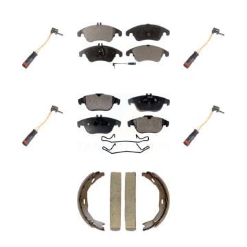 Front Rear Semi-Metallic Brake Pad And Extra Wear Sensor Kit (7Pc) For Mercedes-Benz C300 KPW-101554