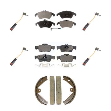 Front Rear Semi-Metallic Brake Pad And Extra Wear Sensor Kit (7Pc) For Mercedes-Benz E350 KPW-101556