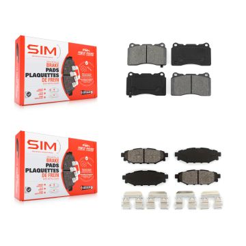 Front Rear Semi-Metallic Brake Pads Kit For 2014 Subaru WRX With 15" Factory Wheels KSM-100004