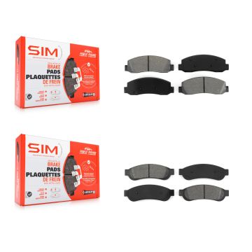 Front Rear Semi-Metallic Brake Pads Kit For Ford F-250 Super Duty F-350 F-450 KSM-100038