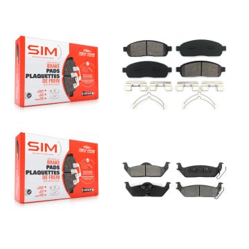 Front Rear Semi-Metallic Brake Pads Kit For Ford F-150 Lincoln Mark LT KSM-100047
