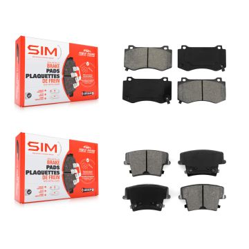 Front Rear Semi-Metallic Brake Pads Kit For 2015 Dodge Charger R T Scat Pack with 6.4L KSM-100064