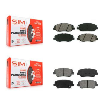 Front Rear Semi-Metallic Brake Pads Kit For Kia Sedona Hyundai Entourage Genesis Borrego KSM-100080
