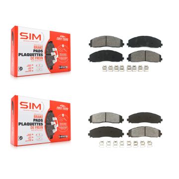 Front Rear Semi-Metallic Brake Pads Kit For Ford F-350 Super Duty F-250 F-450 KSM-100211