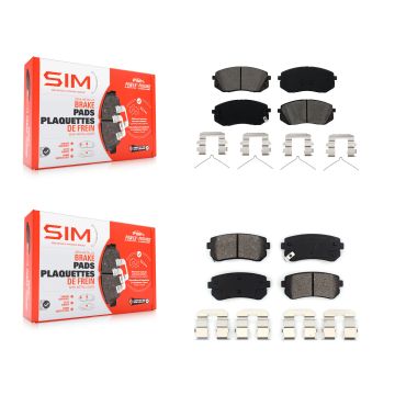 Front Rear Semi-Metallic Brake Pad Kit For 15-16 Hyundai Sonata With Manual Parking KSM-100225
