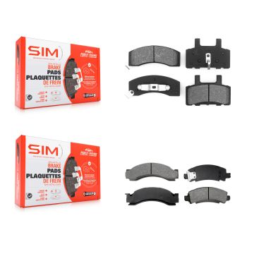 Front Rear Semi-Metallic Brake Pad Kit For GMC C3500 Chevrolet K3500 C2500 K2500 Suburban KSM-100238