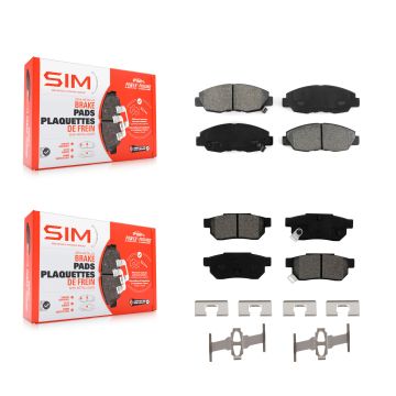 Front Rear Semi-Metallic Brake Pads Kit For Honda Civic Acura EL KSM-100245
