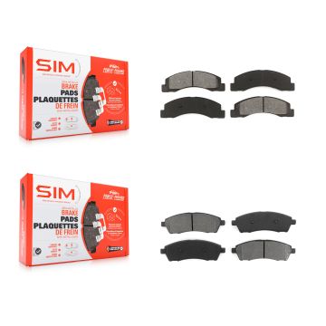 Front Rear Semi-Metallic Brake Pads Kit For Ford F-350 Super Duty F-250 Excursion KSM-100354