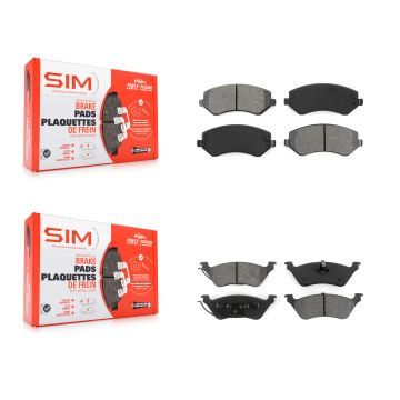Front Rear Semi-Metallic Brake Pads Kit For Dodge Caravan Grand Chrysler Town & Country KSM-100376