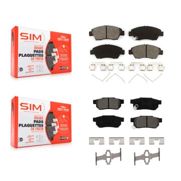Front Rear Semi-Metallic Brake Pads Kit For Honda Fit Civic del Sol KSM-100436