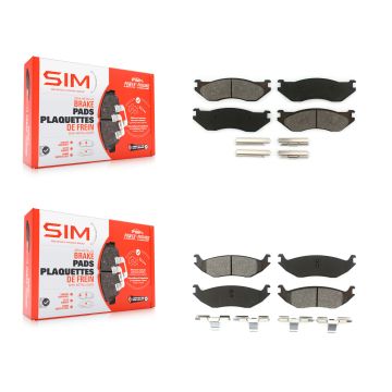 Front Rear Semi-Metallic Brake Pads Kit For Dodge Ram 1500 Durango Van KSM-100444