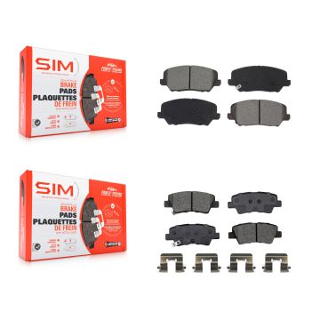 Front Rear Semi-Metallic Brake Pads Kit For 2016-2017 Hyundai Veloster Turbocharged KSM-100523