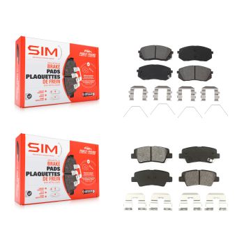 Front Rear Semi-Metallic Brake Pads Kit For 16 Hyundai Sonata With Electric Parking KSM-100527