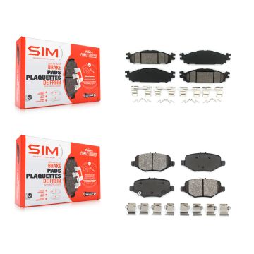 Front Rear Semi-Metallic Brake Pads Kit For 2015 Ford Explorer Without Heavy Duty Brakes KSM-100570