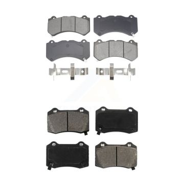 Front Rear Semi-Metallic Brake Pads Kit For Dodge Charger Challenger Chevrolet Camaro CTS KSM-100584
