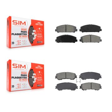 Front Rear Semi-Metallic Brake Pads Kit For 2017-2023 Nissan TITAN KSM-100656