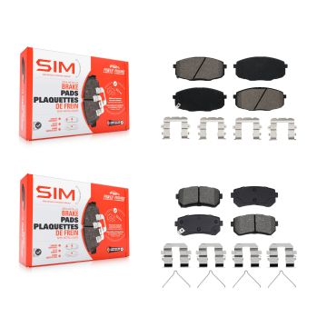Front Rear Semi-Metallic Brake Pads Kit For Hyundai Kona Kia Seltos KSM-100684