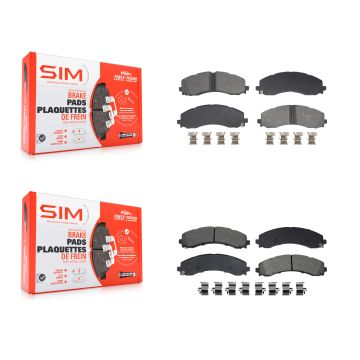 Front Rear Semi-Metallic Brake Pads Kit For 2019-2022 Ram 3500 With Dual Wheels KSM-100685