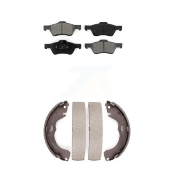 Front Rear Semi-Metallic Brake Pads & Drum Shoe Kit For Ford Escape Mazda Tribute Mercury KSN-100009