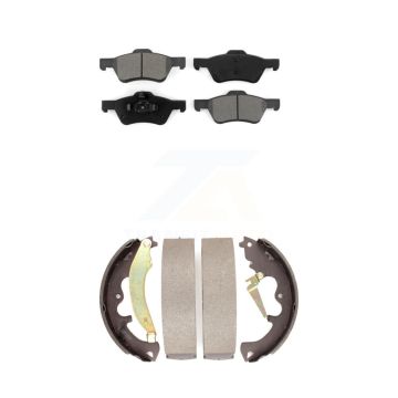 Front Rear Semi-Metallic Brake Pads & Drum Shoe Kit For Ford Escape Mazda Tribute Mercury KSN-100010