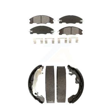 Front Rear Semi-Metallic Brake Pads And Drum Shoes Kit For 2008-2011 Ford Focus KSN-100032