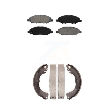 Front Rear Semi-Metallic Brake Pads And Drum Shoes Kit For 2009-2011 Nissan Versa 1.6L KSN-100033