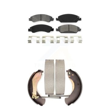 Front Rear Semi-Metallic Brake Pads Drum Shoe Kit For Chevrolet GMC Silverado 1500 Sierra KSN-100034