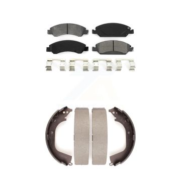 Front Rear Semi-Metallic Brake Pads Drum Shoe Kit For GMC Sierra 1500 Chevrolet Silverado KSN-100035