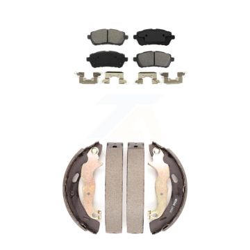 Front Rear Semi-Metallic Brake Pads And Drum Shoes Kit For Ford Fiesta KSN-100037