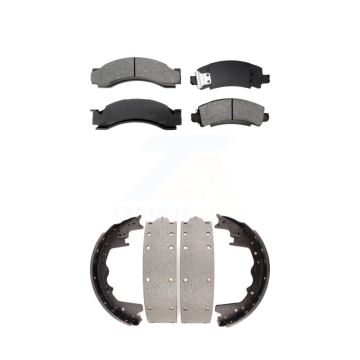 Front Rear Semi-Metallic Brake Pads And Drum Shoes Kit For Dodge W350 W300 D400 D450 KSN-100039