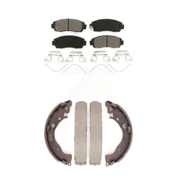 Front Rear Semi-Metallic Brake Pads And Drum Shoes Kit For Honda Civic KSN-100043