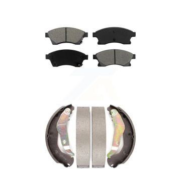 Front Rear Semi-Metallic Brake Pads And Drum Shoes Kit For 2012-2017 Chevrolet Sonic KSN-100044