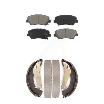 Front Rear Semi-Metallic Brake Pads And Drum Shoes Kit For Hyundai Accent Kia Rio KSN-100048
