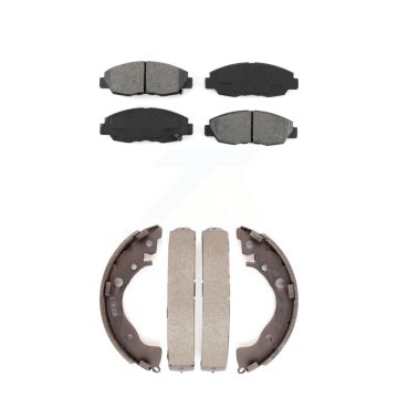 Front Rear Semi-Metallic Brake Pads And Drum Shoes Kit For Honda Civic KSN-100049