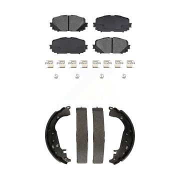Front Rear Semi-Metallic Brake Pads And Drum Shoes Kit For 2012-2013 Toyota Yaris SE KSN-100051