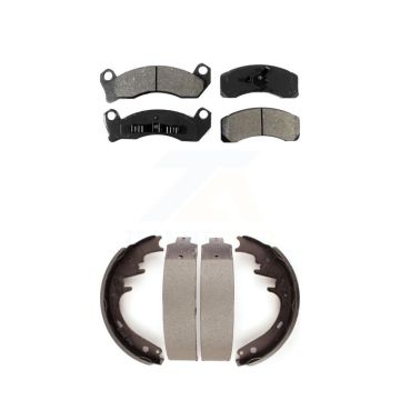 Front Rear Semi-Metallic Brake Pads Drum Shoes Kit For Lincoln Town Car Ford LTD Crown VI KSN-100052