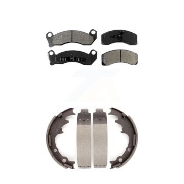 Front Rear Semi-Metallic Brake Pads & Drum Shoes Kit For Ford Mustang Thunderbird Mercury KSN-100053