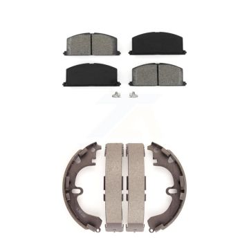 Front Rear Semi-Metallic Brake Pads & Drum Shoe Kit For Toyota Corolla Chevrolet Nova Geo KSN-100055