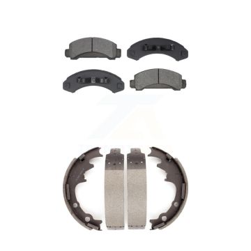 Front Rear Semi-Metallic Brake Pads & Drum Shoe Kit For Ford Ranger Mazda Bronco II B4000 KSN-100057