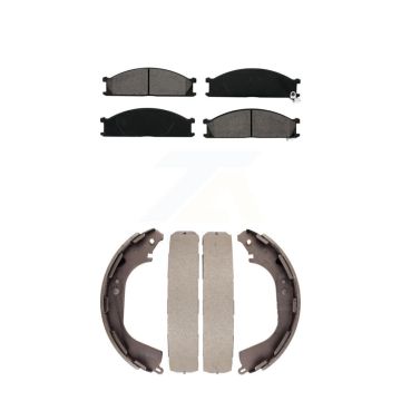 Front Rear Semi-Metallic Brake Pads And Drum Shoes Kit For Nissan Frontier D21 Pickup KSN-100065
